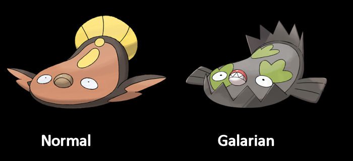Stunfisk Normal and Galarian Form